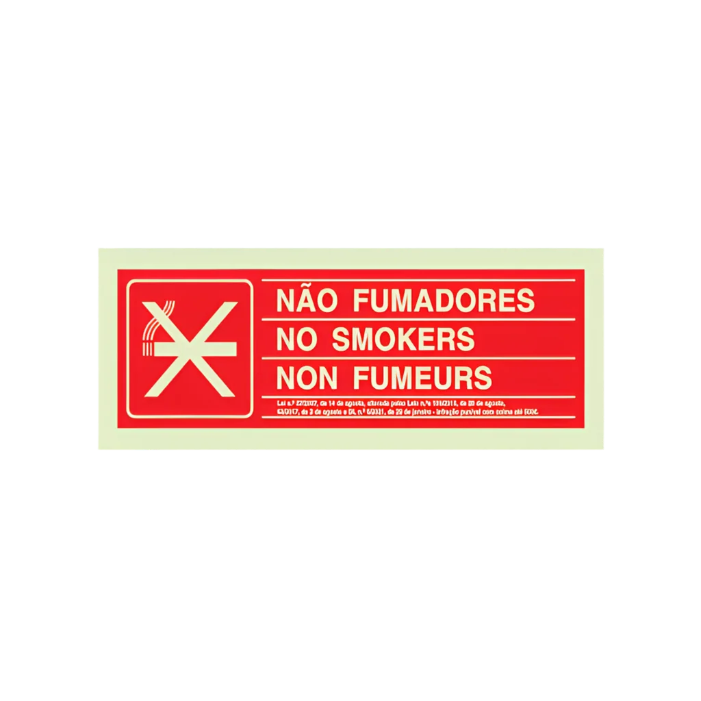 Sinalética Não Fumadores - PVC OPACO 160x55mm