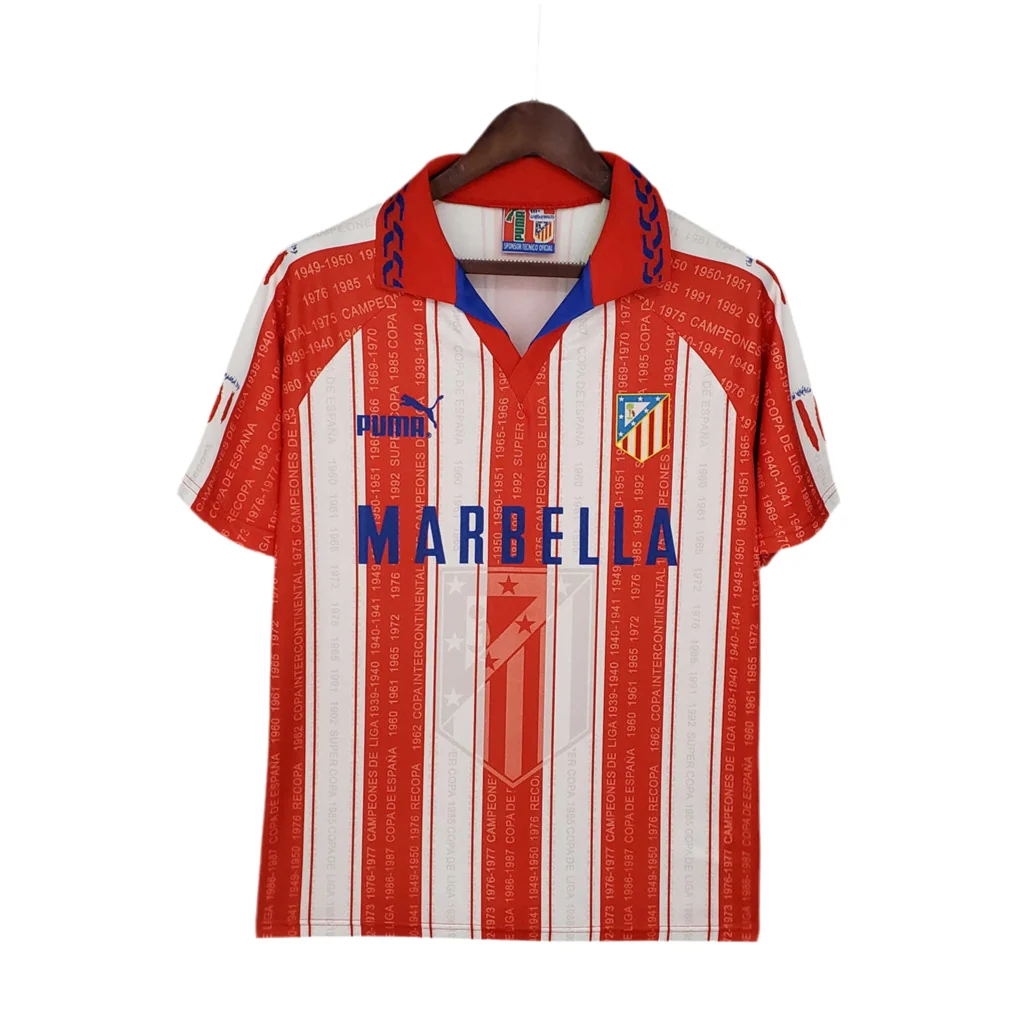 Camisola Atlético de Madrid Retrô 1995/1996 - Branca e Vermelha - Image 2