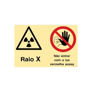 Sinalética Raio X/Não Entrar com a Luz Vermelha Acesa – OB0353
