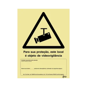 Sinalética Informação Vídeo-Vigilância: Para sua proteção, este local é objeto de videovigilância - IN1990