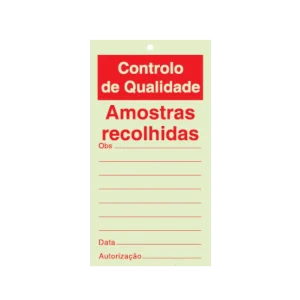 Sinalética Informação Controlo de Qualidade: Amostras Recolhidas - CQ0002