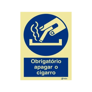 Sinalética Informação Tabagismo Obrigatório Apagar o Cigarro – IN1954