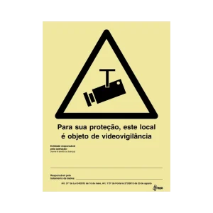 Sinalética Informação Vídeo-Vigilância: Para sua proteção, este local é objeto de videovigilância - IN1993