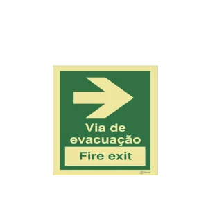 Sinalética Via de Evacuação/ Fire Exit - Seta para a Direita - E0073