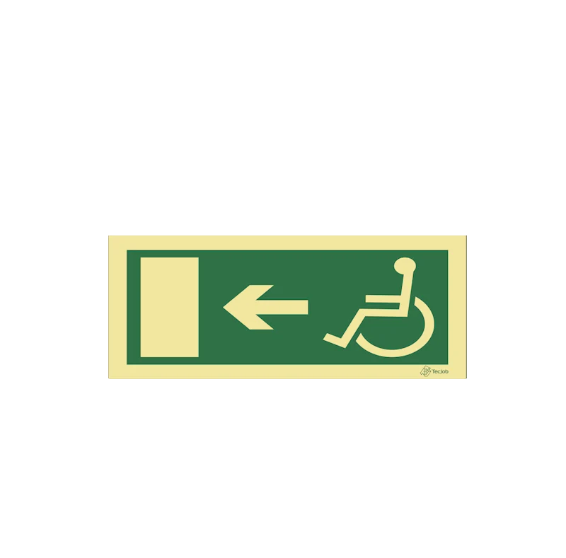Sinalética Saída para Pessoas com Deficiência ou Mobilidade Condicionada - Seta para a Esquerda - E0092 - Image 2