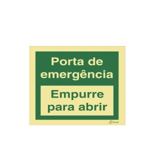 Sinalética Porta de Emergência. Empurre para Abrir - E0401