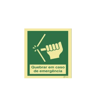 Sinalética Quebrar em Caso de Emergência - E0428