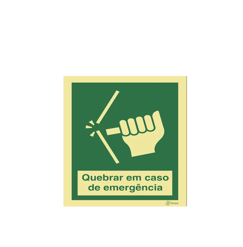 Sinalética Quebrar em Caso de Emergência - E0428