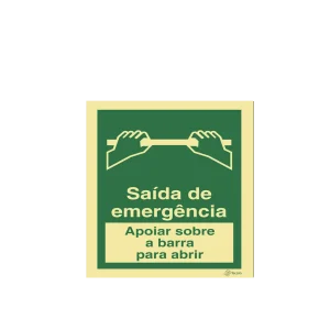 Sinalética Saída de Emergência. Apoiar Sobre a barra para Abrir - E0429