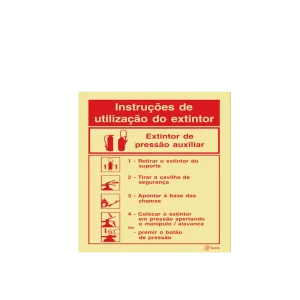 Sinalética Instruções de Utilização do Extintor de Pressão Auxiliar - I0081