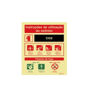 Sinalética Instruções de Utilização de Extintor CO2 - I0120