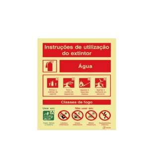 Sinalética Instruções de Utilização do Extintor Água - I0121