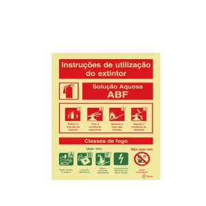 Sinalética Instruções de Utilização Extintor Solução Aquosa ABF - I0127