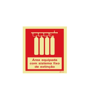 Sinalética Área Equipada com Sistema Fixo de Extinção - I0239