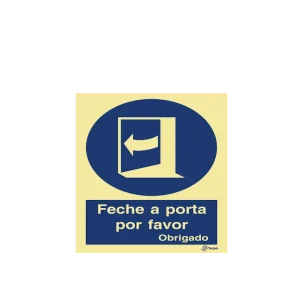 Sinalética Feche a Porta Por Favor Obrigado - OB0191