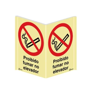Sinalética Panorâmica Proibido Fumar no Elevador – PA0163