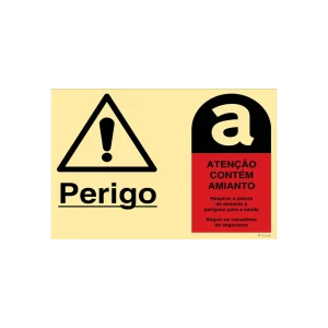 Sinalética Perigo/Atenção Contêm Amianto – OB0370