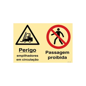 Sinalética Perigo Empilhadores em Circulação/Passagem Proibida – OB0359