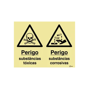 Sinalética Perigo Substâncias Tóxicas e Substâncias Corrosivas – OB0261