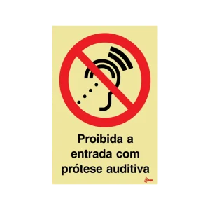 Sinalética Proibida a Entrada com Prótese Auditiva – PR0050