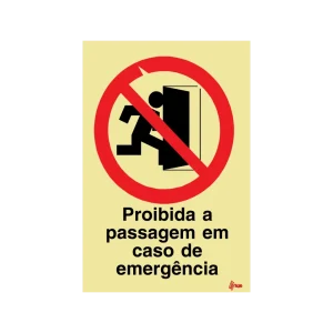 Sinalética Proibida a Passagem em Caso de Emergência – PR0092
