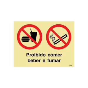 Sinalética Proibido Comer, Beber e Fumar – OB0322