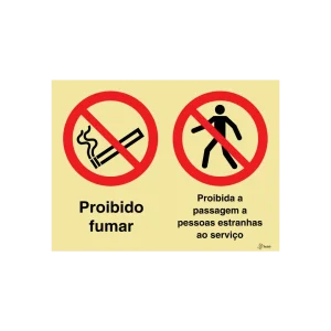 Sinalética Proibido Fumar/Proibida a Passagem a Pessoas Estranhas ao Serviço – OB0326