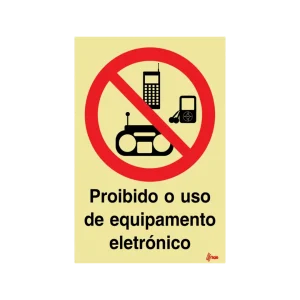 Sinalética Proibido o Uso de Equipamento Eletrónico – PR0048