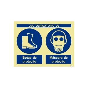 Sinalética Uso Obrigatório de Botas e Máscara de Proteção – OB0290