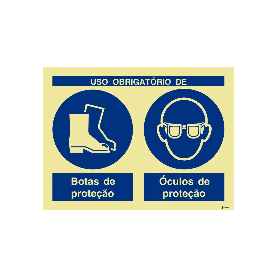 Sinalética Uso Obrigatório de Botas e Óculos de Proteção – OB0294 - Image 2
