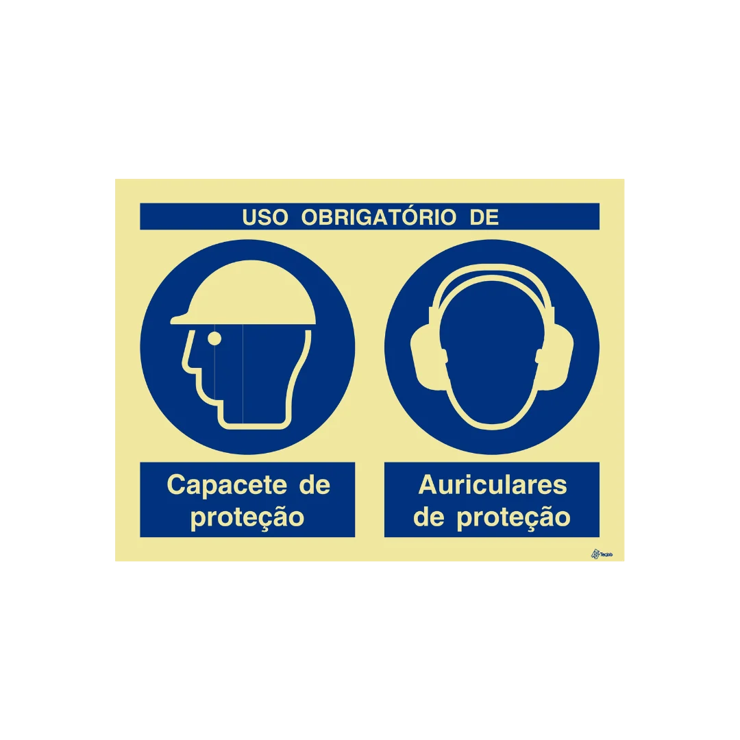 Sinalética Uso Obrigatório de Capacete e Auriculares de Proteção – OB0285 - Image 2