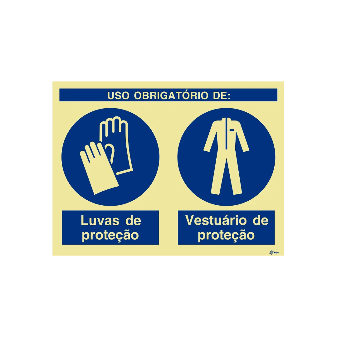 Sinalética Uso Obrigatório de Luvas e Vestuário de Proteção – OB0280 - Image 2