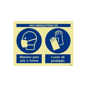 Sinalética Uso Obrigatório de Máscara e Luvas de Proteção – OB0283
