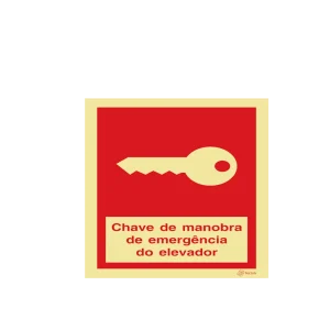 Sinalética Chave de Manobra de Emergência do Elevador – I0377
