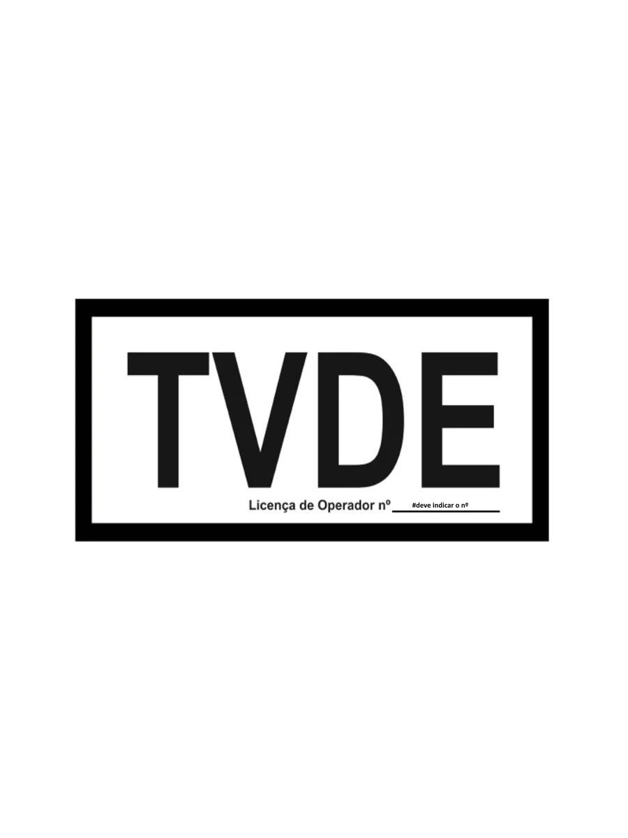 Dístico Eletrostático TVDE - (Pack x2), sinal para Uber, Bolt