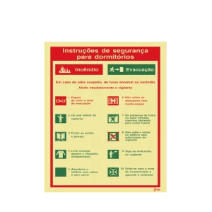 Sinalética Instruções de Segurança para Dormitórios - IS0046