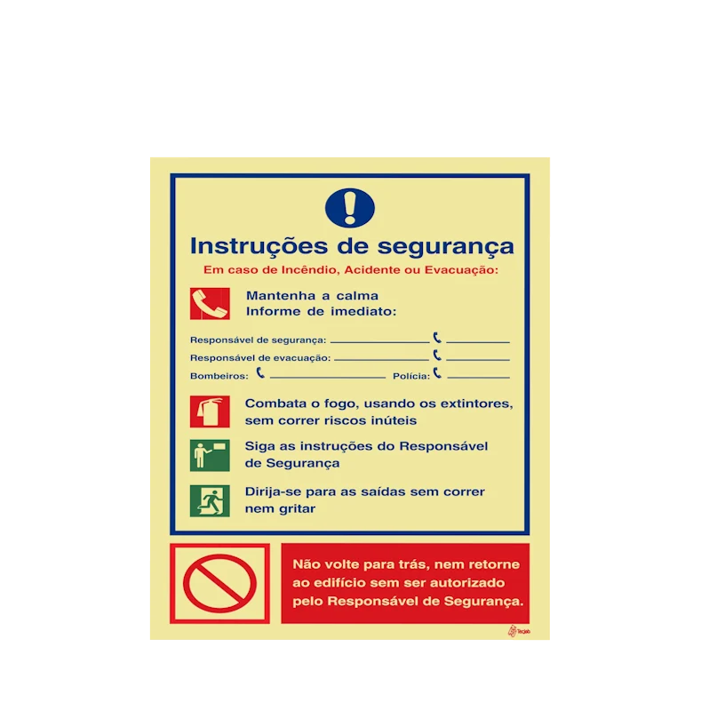 Sinalética Instruções de Segurança em Caso de Acidente, Incêndio ou Evacuação - IS0021 - Image 2