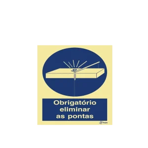 Sinalética Obrigatório Eliminar as Pontas - OB0205