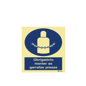 Sinalética Obrigatório Manter as Garrafas Presas - OB0143