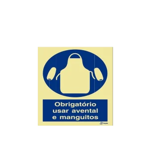 Sinalética Obrigatório Usar Avental e Manguitos - OB0095