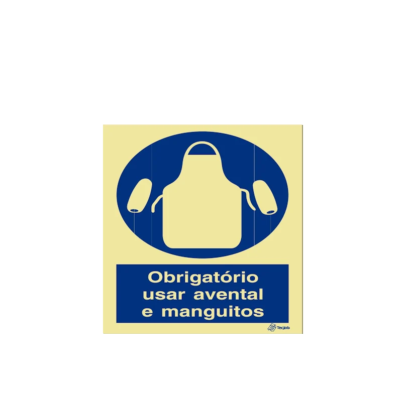 Sinalética Obrigatório Usar Avental e Manguitos - OB0095 - Image 2