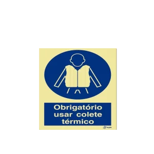Sinalética Obrigatório Usar Colete Térmico - OB0098