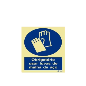 Sinalética Obrigatório Usar Luvas de Malha de Aço - OB0060