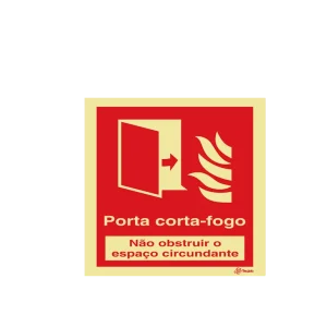 Sinalética Porta Corta-Fogo Não Obstruir o Espaço Circundante - I0327