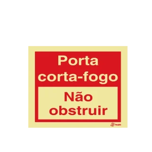Sinalética Porta Corta-Fogo Não Obstruir - I0541
