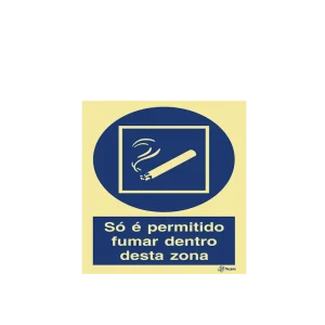 Sinalética Só é Permitido Fumar Dentro Desta Zona - OB0158