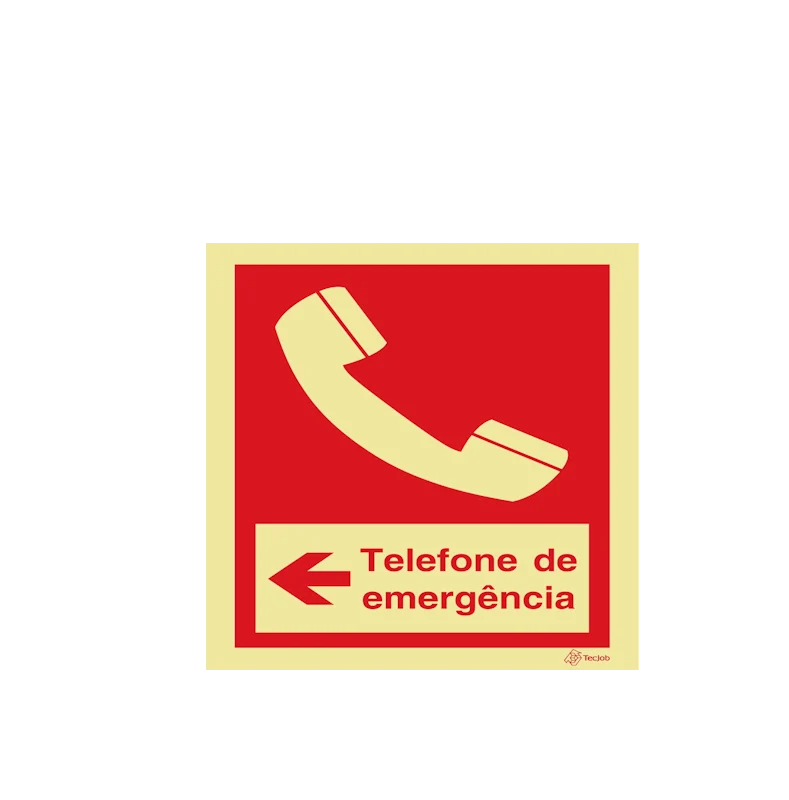 Sinalética Telefone de Emergência à Esquerda - I0276 - Image 2